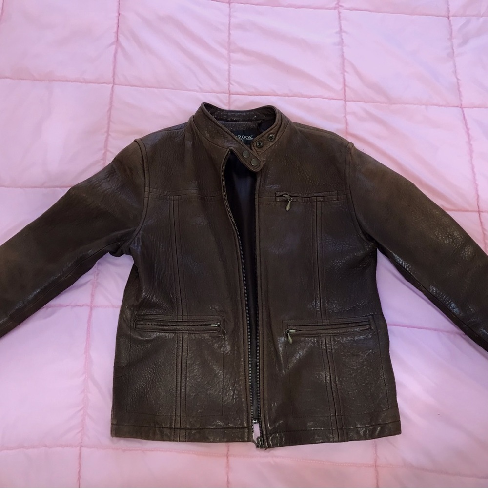 Brown Soft Leather Jacket, Medium - image 1